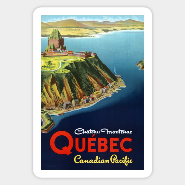 Vintage Travel Poster Canada Quebec Sticker by vintagetreasure